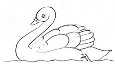 эскиз лебедя