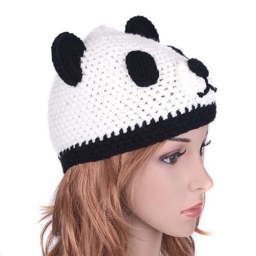 схема вязания шапки-панды