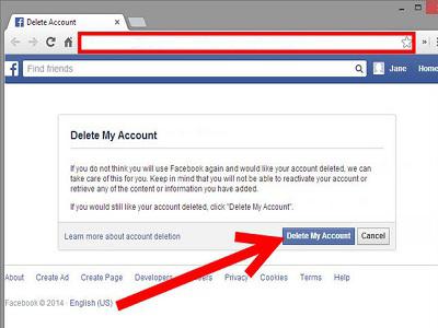 как удалить профиль в фейсбуке