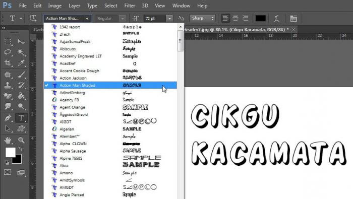 как установить шрифт в фотошоп