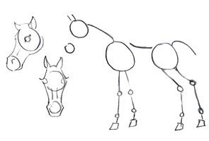 как нарисовать лошадь поэтапно