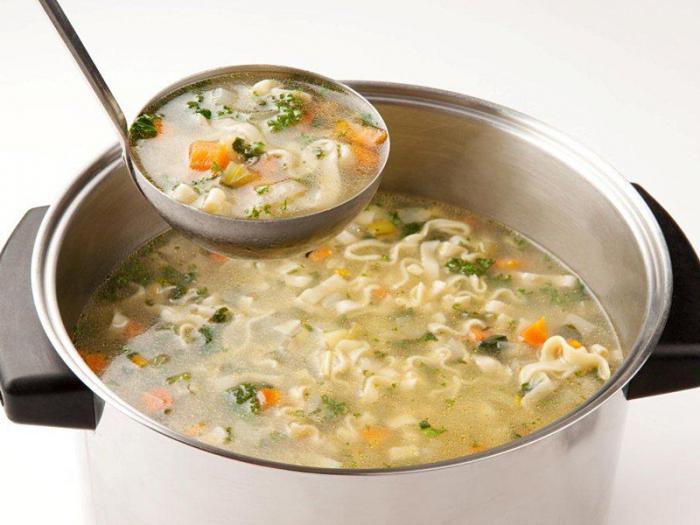 Вкусный суп с домашней лапшой