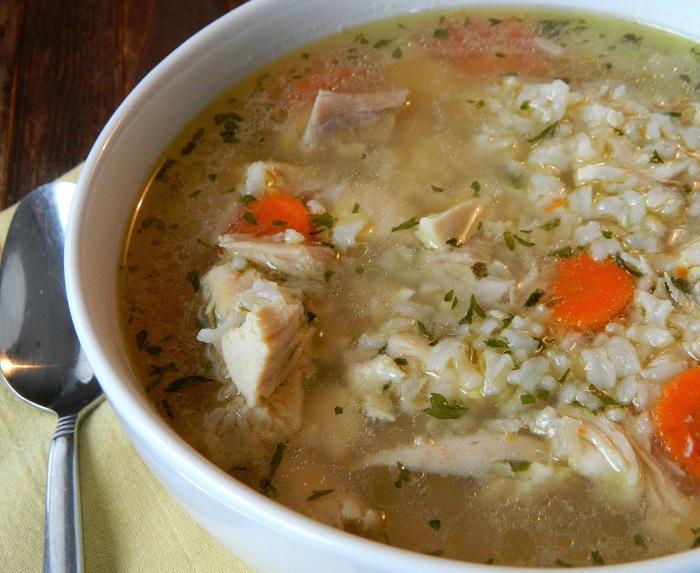 суп куриный с рисом 