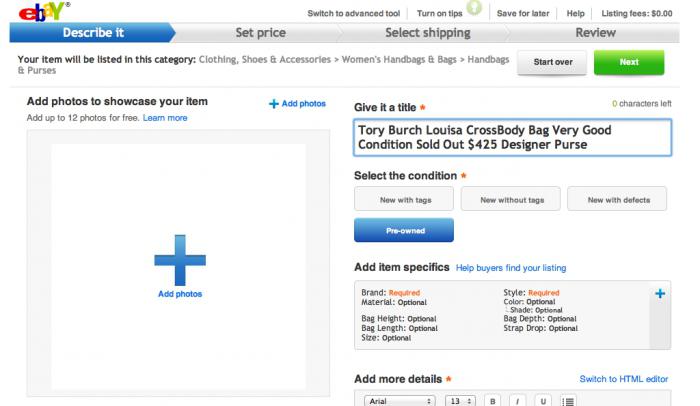 как продать вещь на ebay