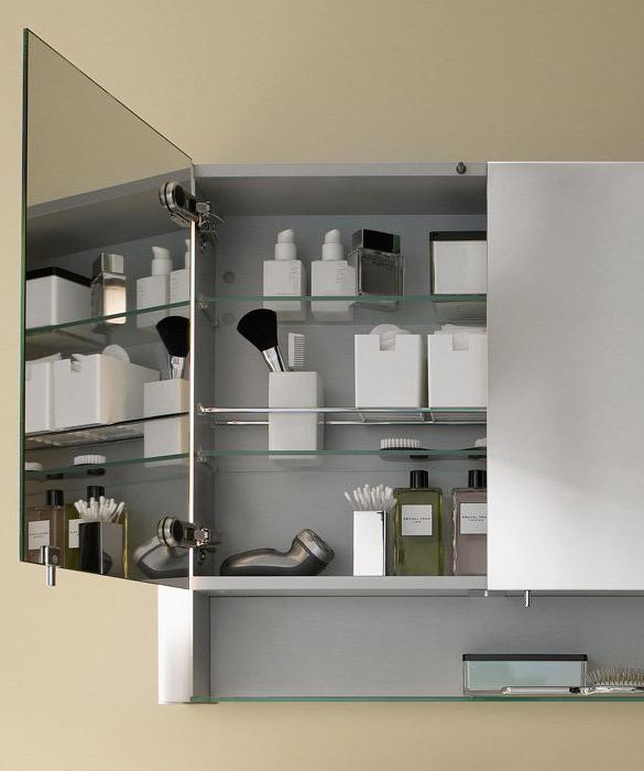 Навесной шкаф для ванной комнаты с зеркалом :: SYL