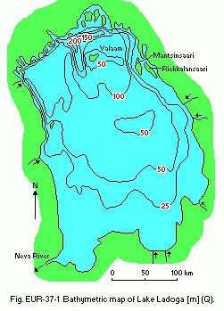 карта глубин ладожского озера