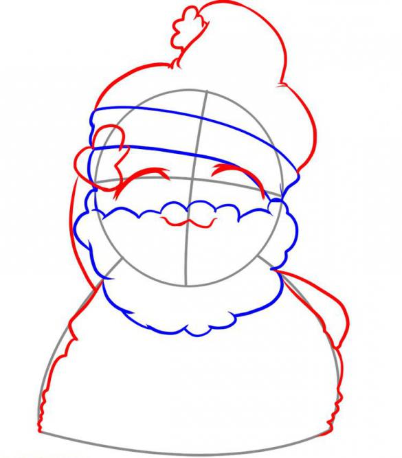 как легко нарисовать Деда Мороза 