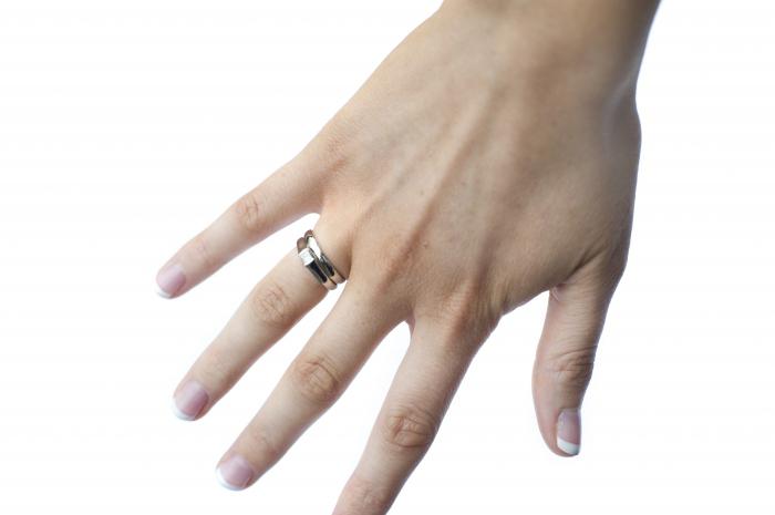 Кольцо на левом безымянном пальце