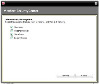 как полностью удалить mcafee 