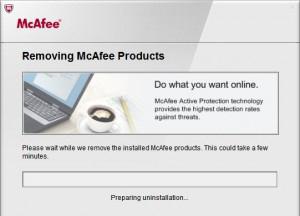 как удалить mcafee 