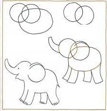 как поэтапно нарисовать слона