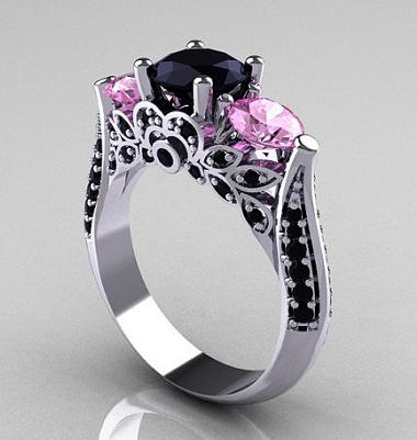  кольцо черный бриллиант