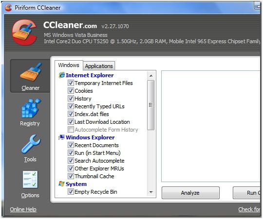 ccleaner как пользоваться программой
