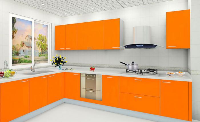 кухня оранжевого цвета
