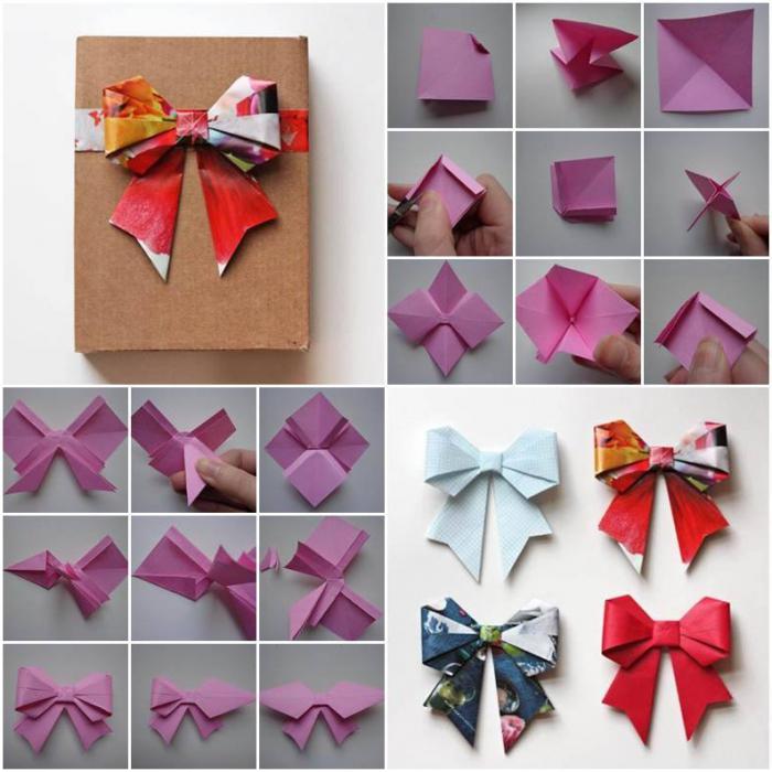 Как сделать бант из бумаги оригами