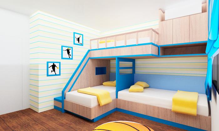 дизайн детской комнаты для двух мальчиков