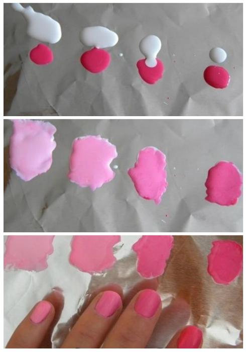 как сделать градиент на ногтях 