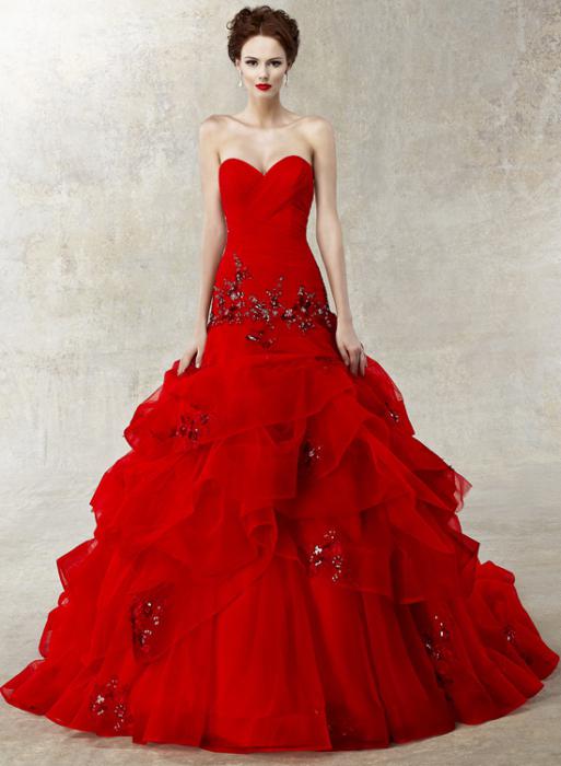 Экстравагантное красное свадебное платье – значение, особенности выбора, цена