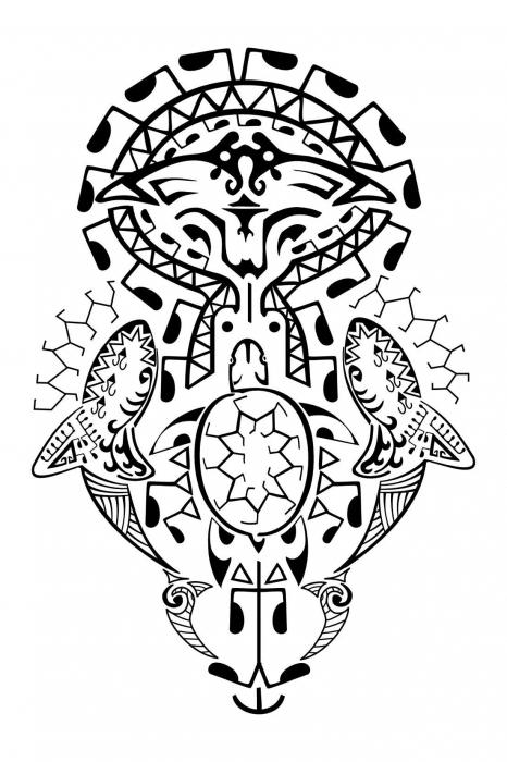 полинезийская черепаха тату 