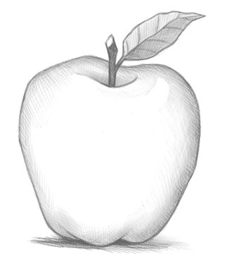 как нарисовать яблоко карандашом