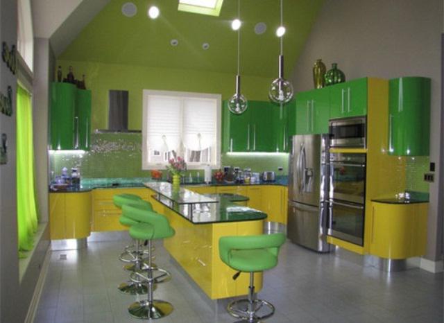 дизайн желтой кухни