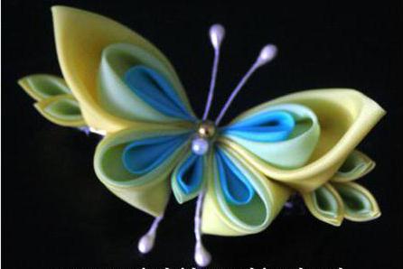 бабочка из лент канзаши 