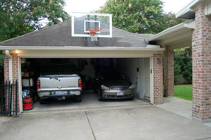 Размер отдельно стоящего гаража на две машины