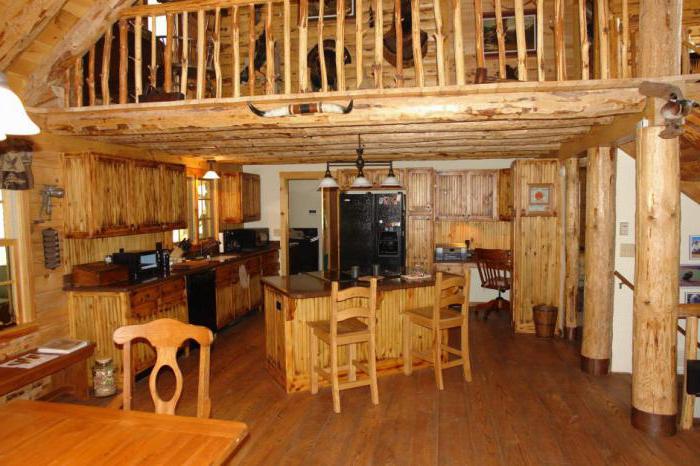 интерьер деревянной кухни