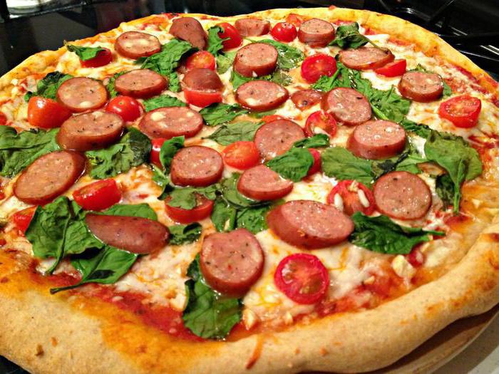 калорийность пиццы с колбасой 