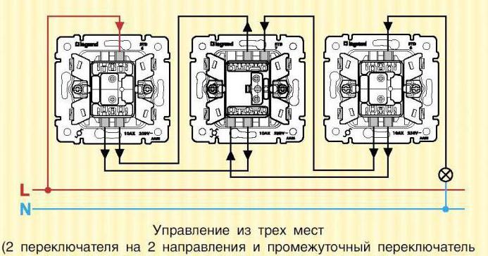 схема одноклавишного выключателя