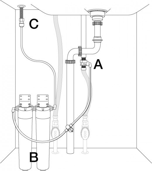 Схема установки фильтра для воды
