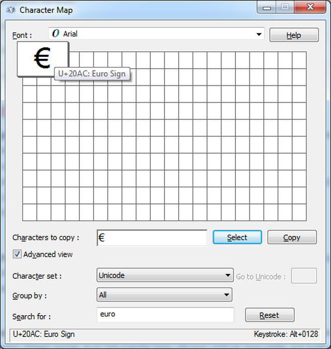 как поставить значок евро на клавиатуре 