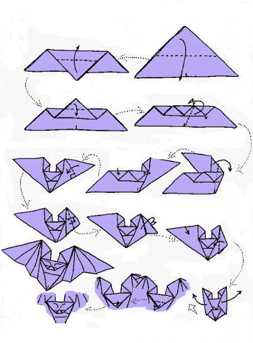 Как сделать летучую мышь из цветной бумаги
