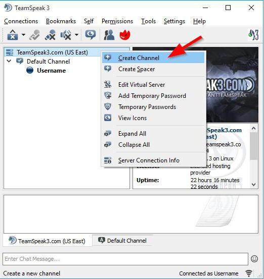  как создать постоянную комнату в teamspeak 3
