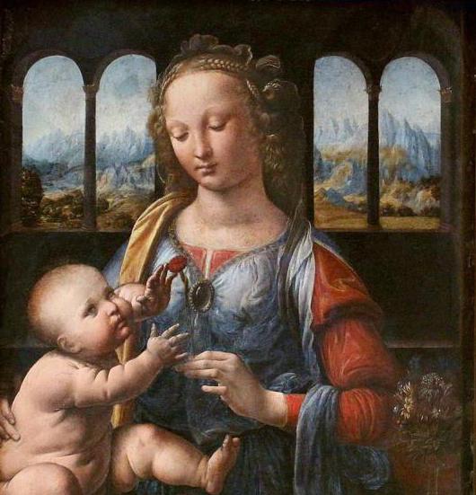 картина мадонна с младенцем леонардо да винчи описание