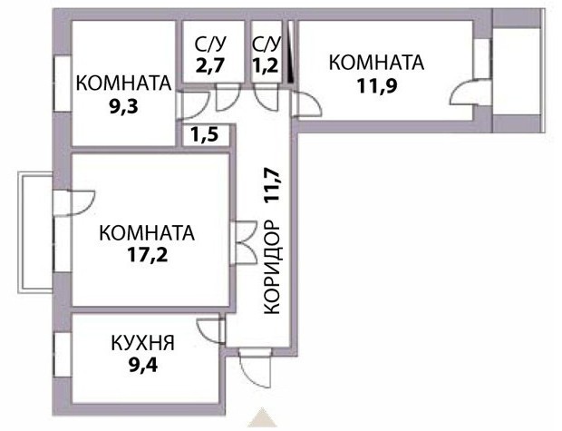 планировка 3 комнатной квартиры п 44