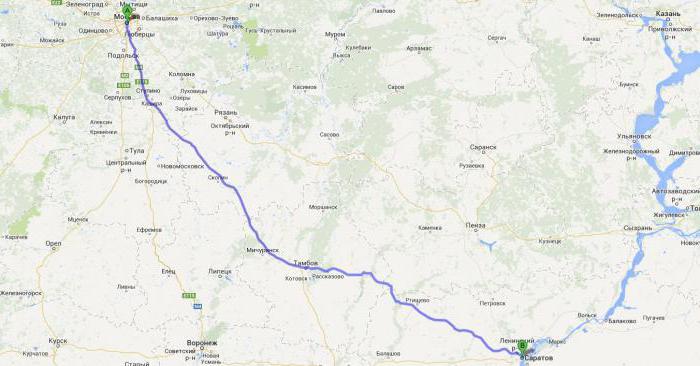 Сколько км от Москвы до Саратова на машине