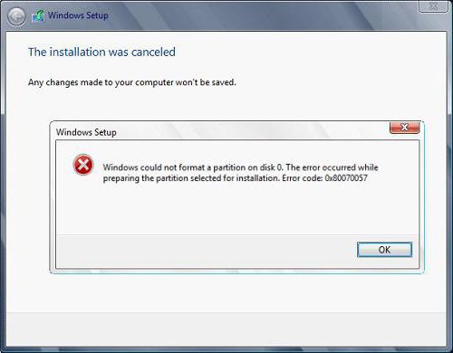 Что делать и как исправить код ошибки 0x80070057 при установке Windows 7