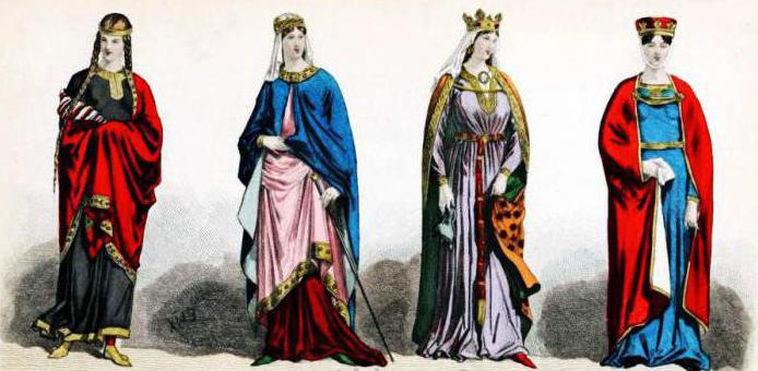 средневековье одежда женская