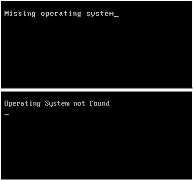 missing operating system что делать 