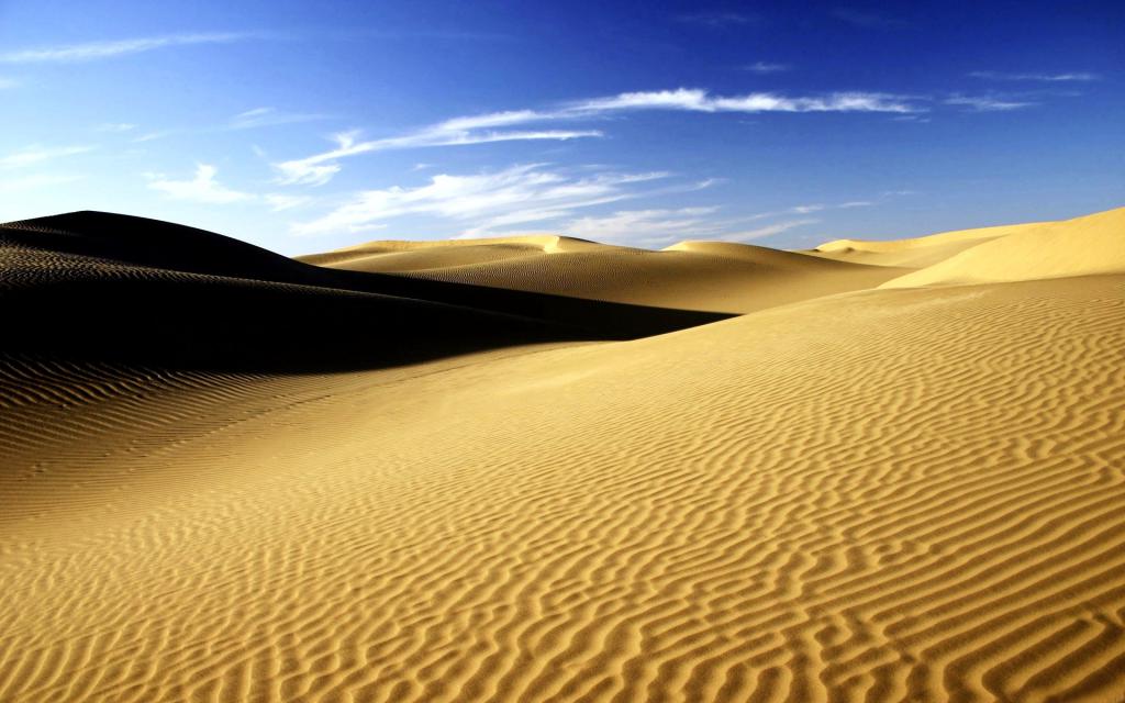 песчаные дюны пустыни сахара