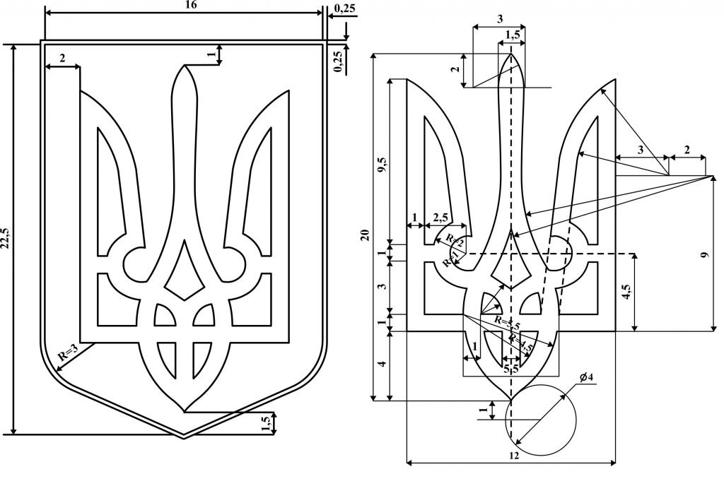 Схематическое изображение герба Украины