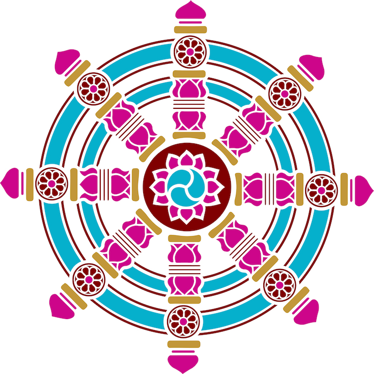 Колесо Дхармы часто похоже на штурвал.