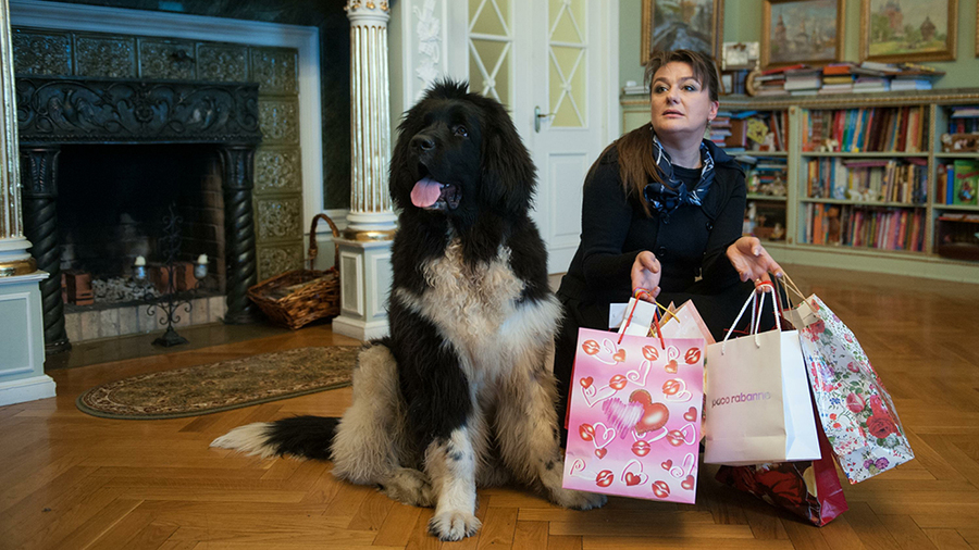 Анастасия Мельникова с собакой