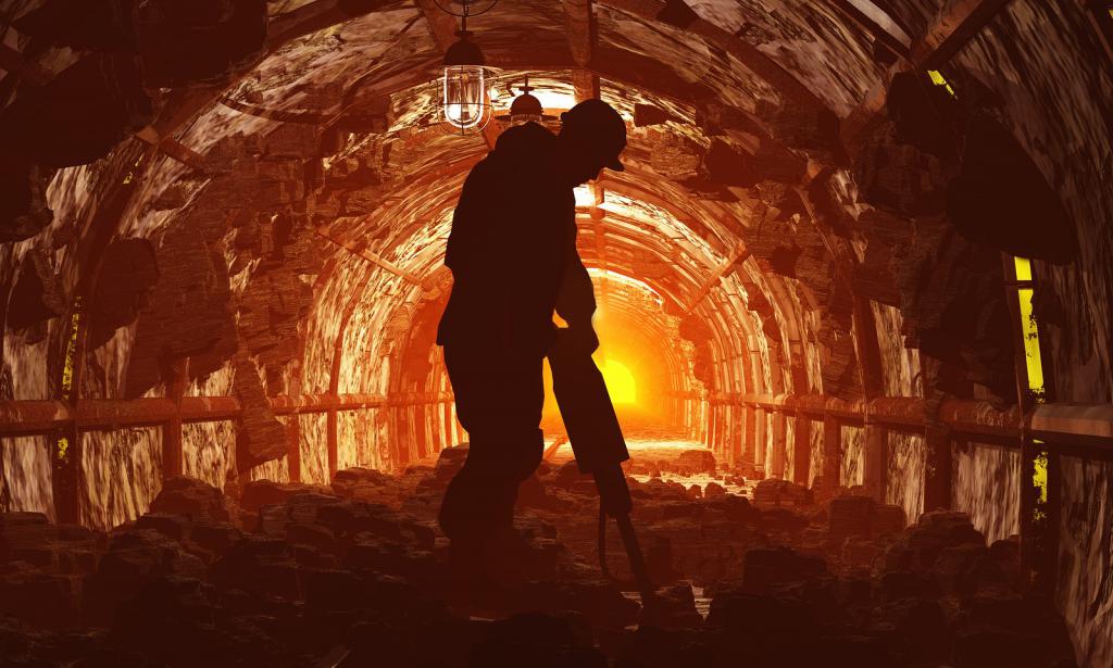 добыча ресурсов в шахте