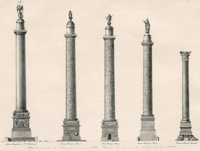 сравнение размеров Александрийского столпа