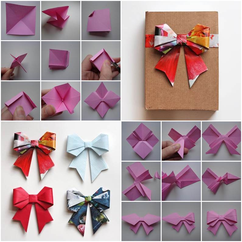 Изготовление бантика оригами