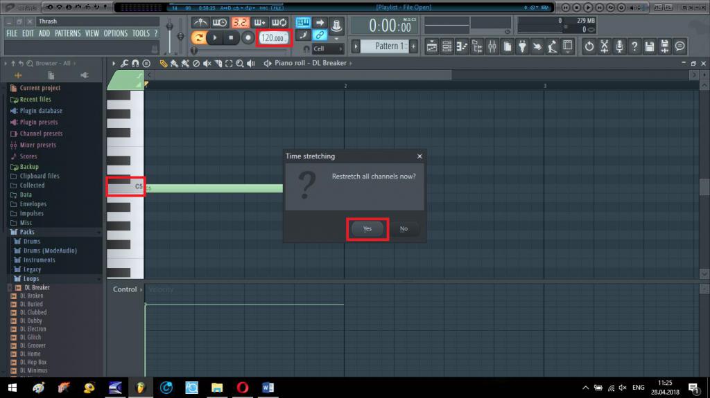 Изменение темпа минуса в FL Studio