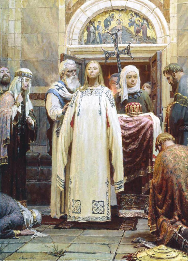 Крещение княгини Ольги в Византии