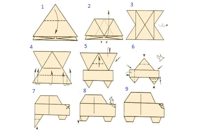 оригами машинки